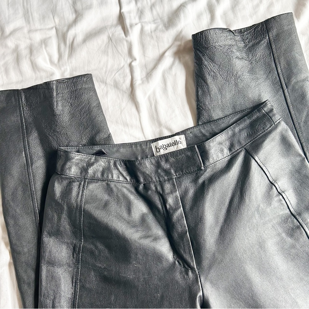 Vintage Bagatelle High Rise Black Leather Pants